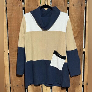 Margaret Winters cowl neck color block size M